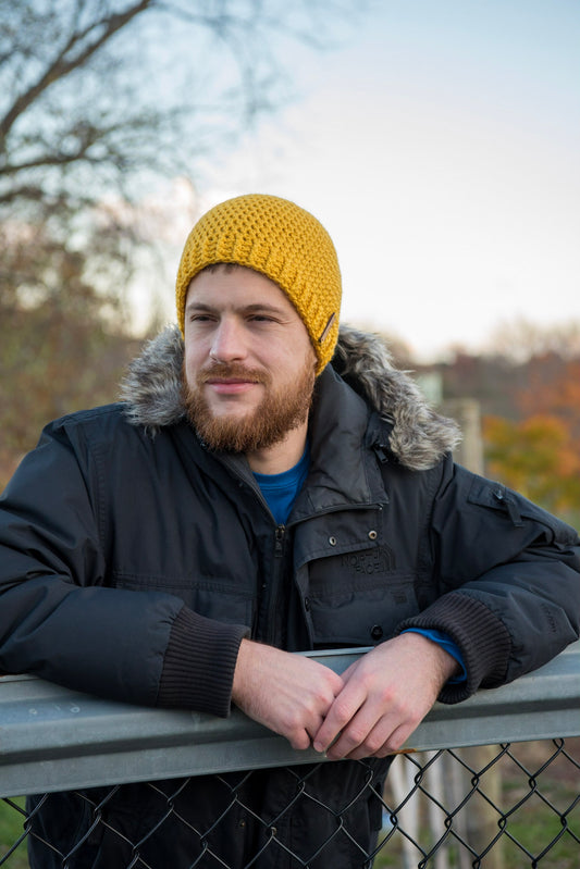 The Dunnie Beanie Hat in Mustard Yellow