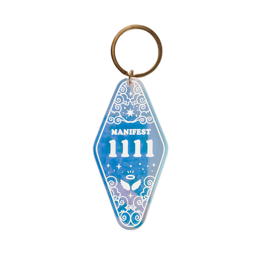 1111 Angel Number Iridescent Motel Keychain
