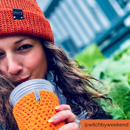 The Wharfside Knit Beanie Hat in Pumpkin Orange