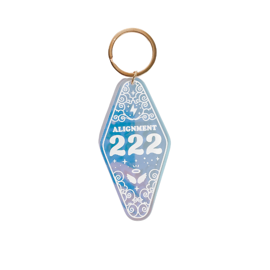 222 Angel Number Iridescent Motel Keychain