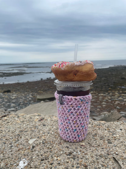 Birthday Cake Iced Coffee Cup Cozy