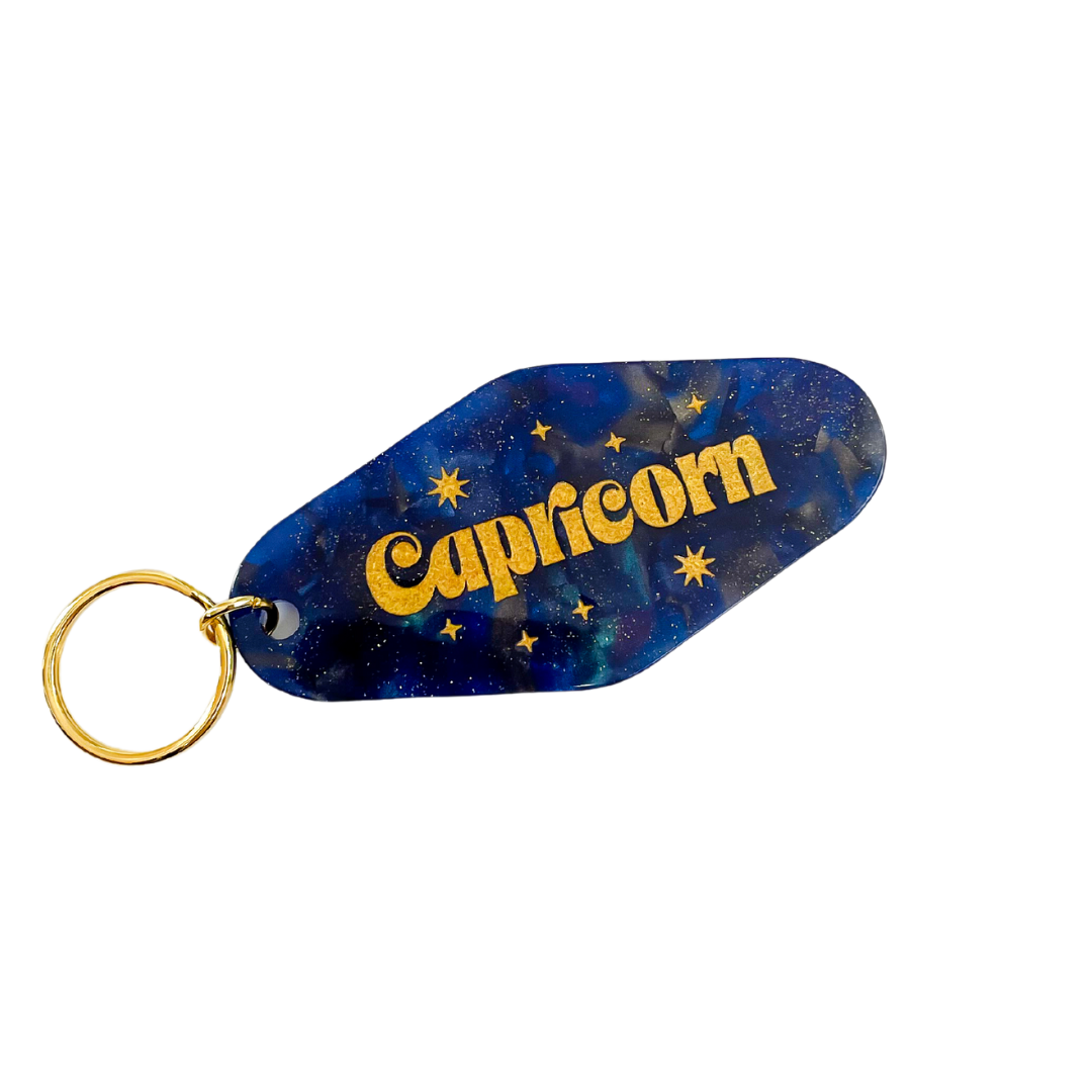 Capricorn Zodiac Motel Keychain