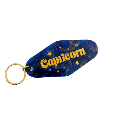 Capricorn Zodiac Motel Keychain