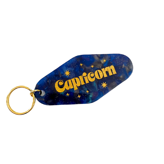 Capricorn Zodiac Motel Keychain