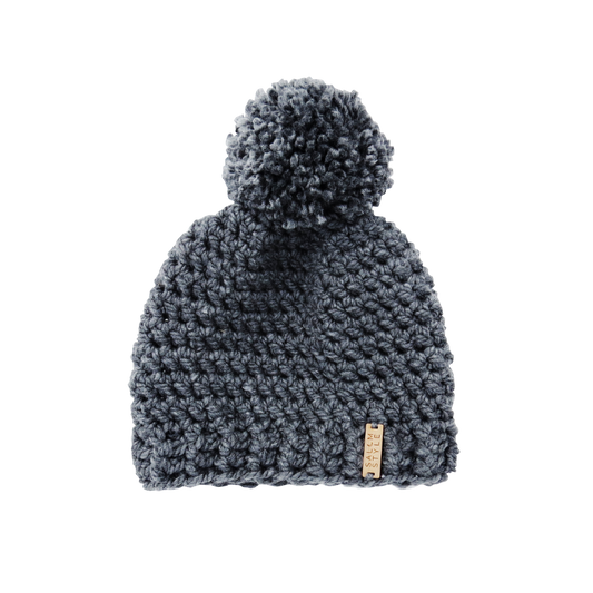 The Winter Island Pom Pom Hat in Gray