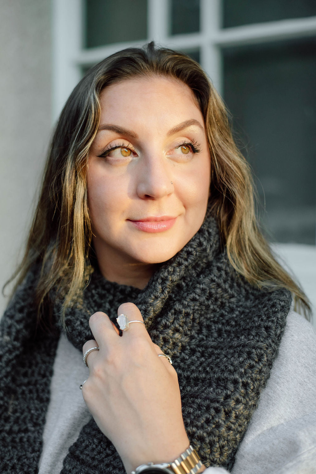 The Harmony Grove Scarf in Dark Gray