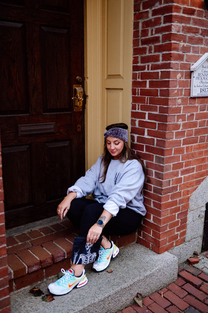 The Hawthorne Velvet Twist Ear Warmer in Gray