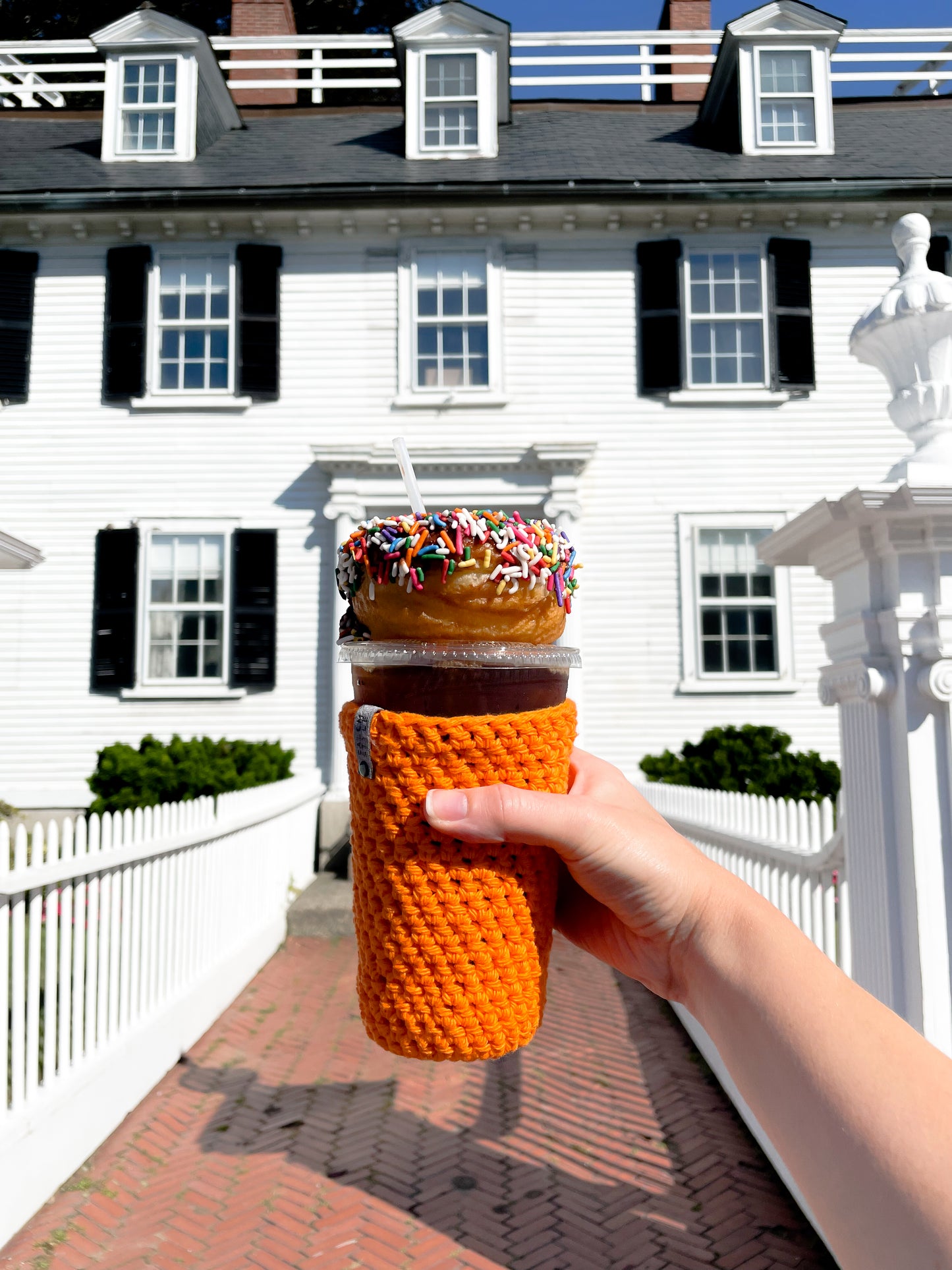 Orange Iced Coffee Cup Cozy