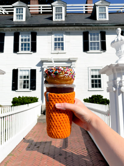 Orange Iced Coffee Cup Cozy