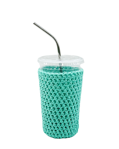 Jade Green Iced Coffee Cup Cozy