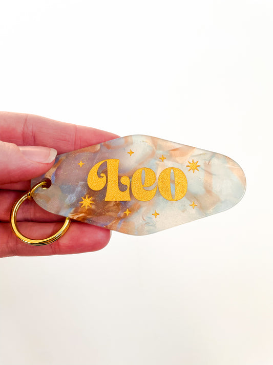 Leo Zodiac Motel Keychain