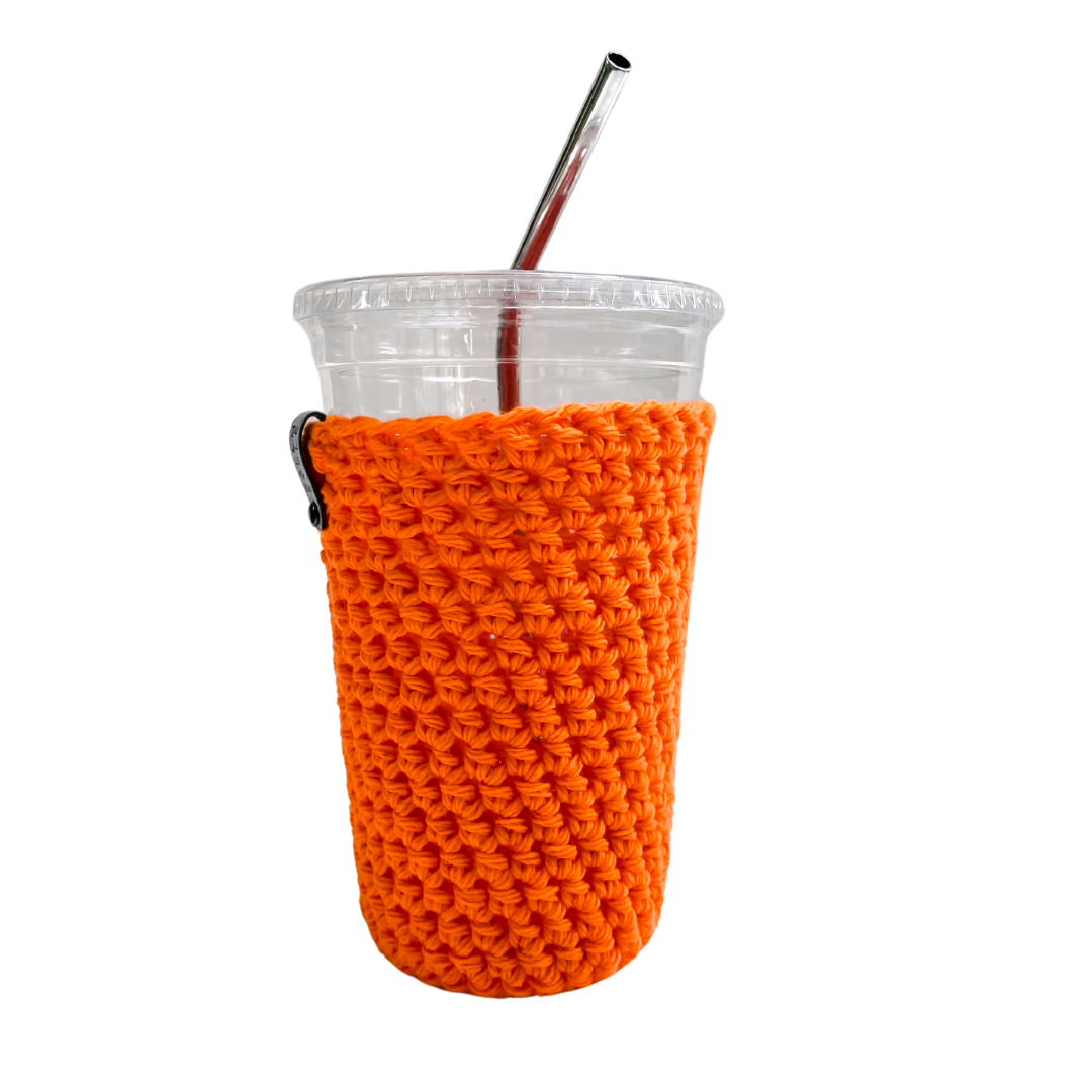 Orange Iced Coffee Cup Cozy