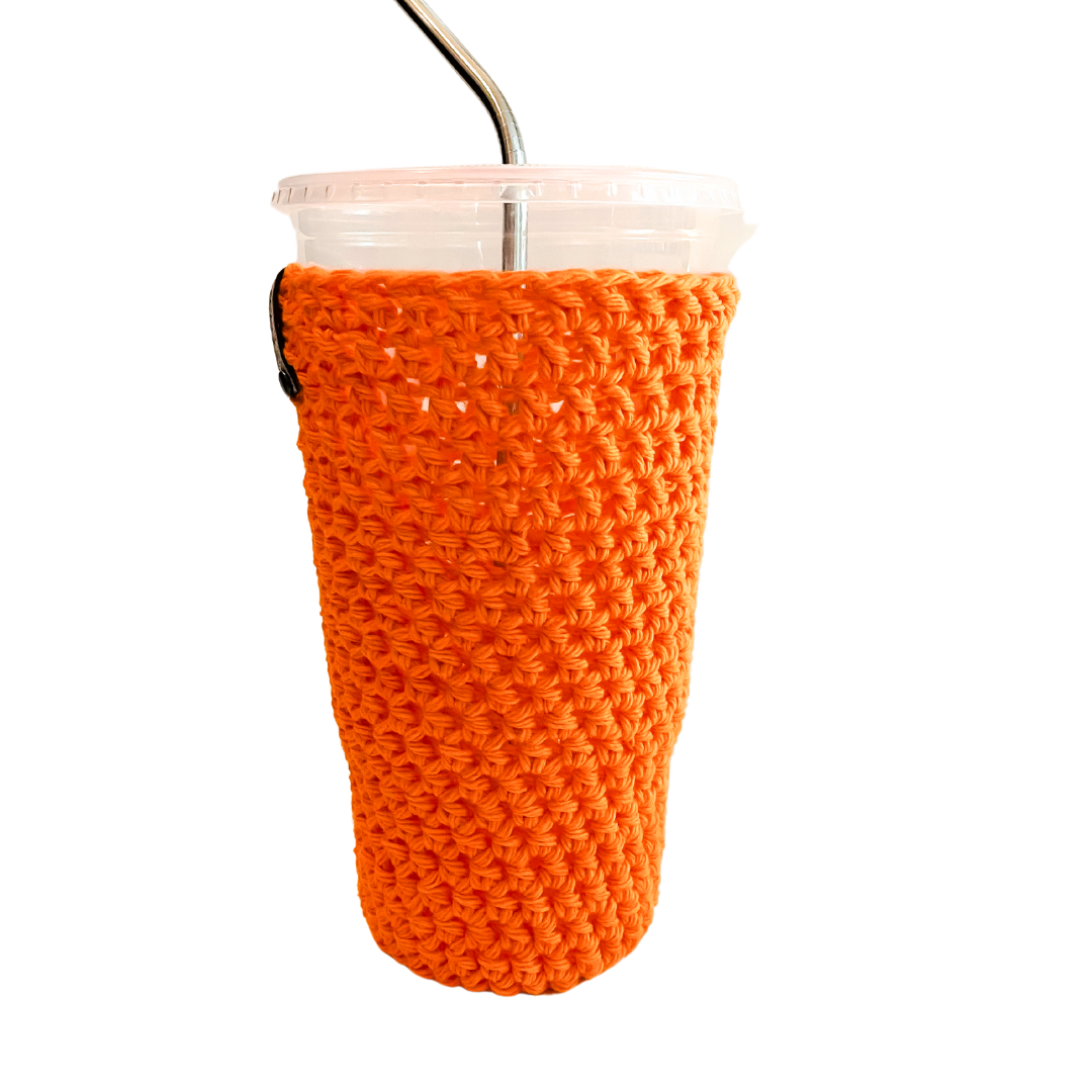 Orange Iced Coffee Cup Cozy