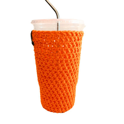 Orange Iced Coffee Cup Cozy