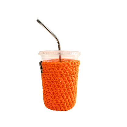Orange Iced Coffee Cup Cozy