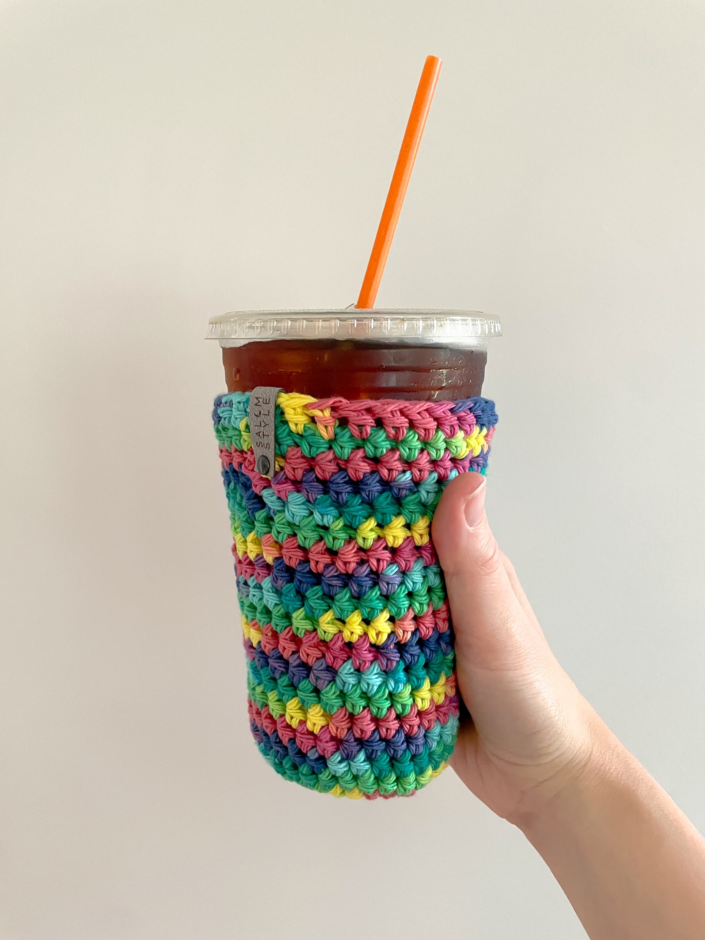 Rainbow Aura Iced Coffee Cup Cozy