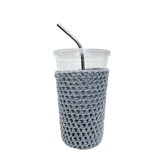 Recycled Iced Coffee Cup Cozy in Stone Gray