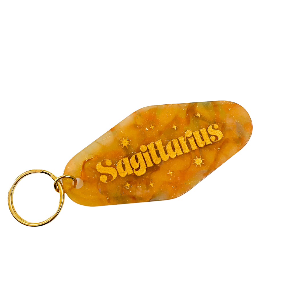Sagittarius Zodiac Motel Keychain