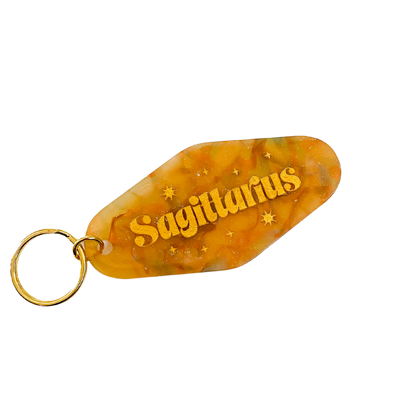 Sagittarius Zodiac Motel Keychain