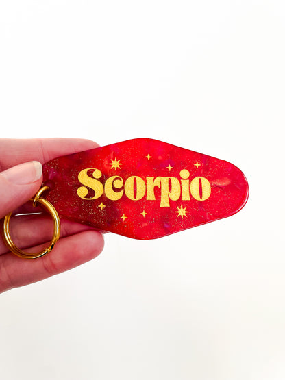 Scorpio Zodiac Motel Keychain