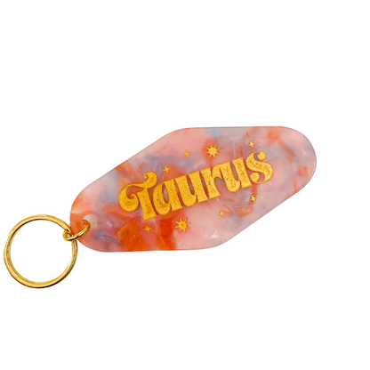 Taurus Zodiac Motel Keychain