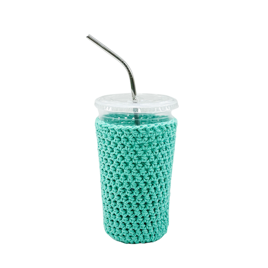 Jade Green Iced Coffee Cup Cozy