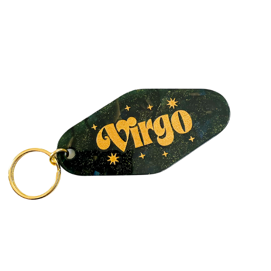 Virgo Zodiac Motel Keychain