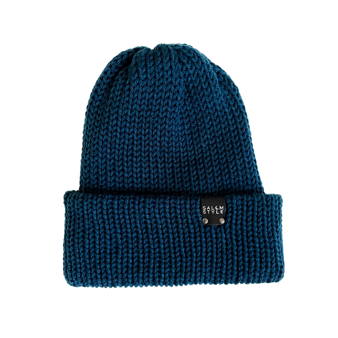 The Wharfside Knit Beanie Hat in Ocean Blue