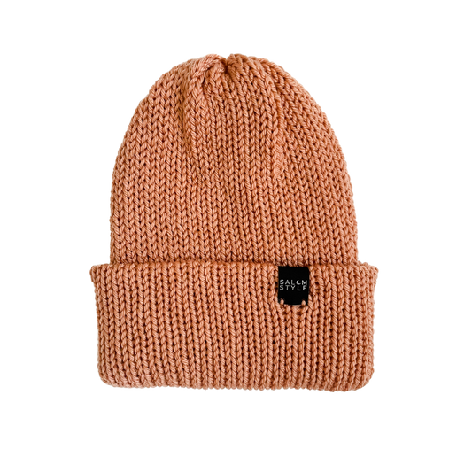 The Wharfside Knit Beanie Hat in Peach Fuzz