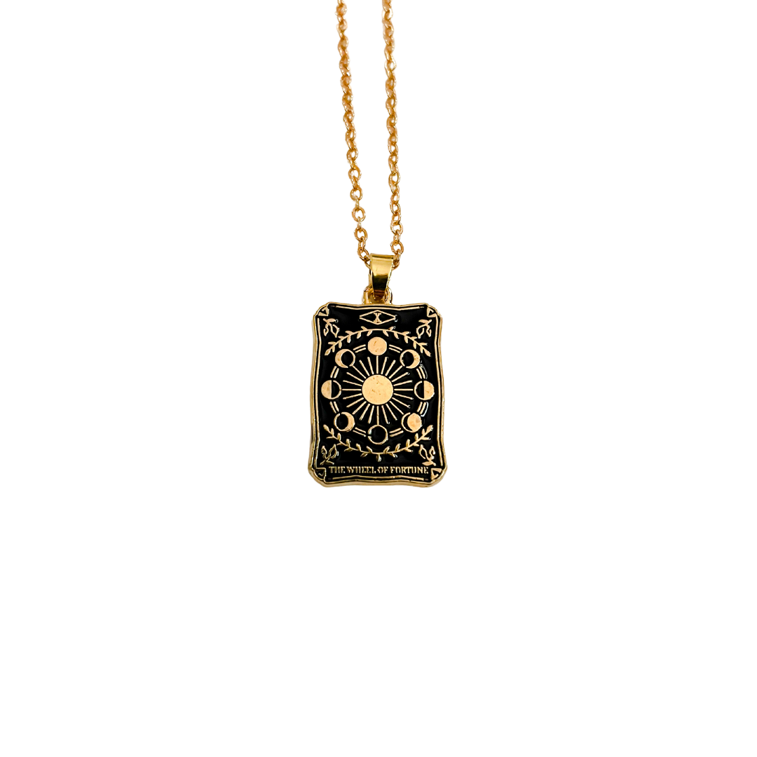 The Wheel of Fortune Tarot Gold Necklace