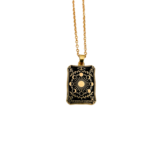 The Wheel of Fortune Tarot Gold Necklace