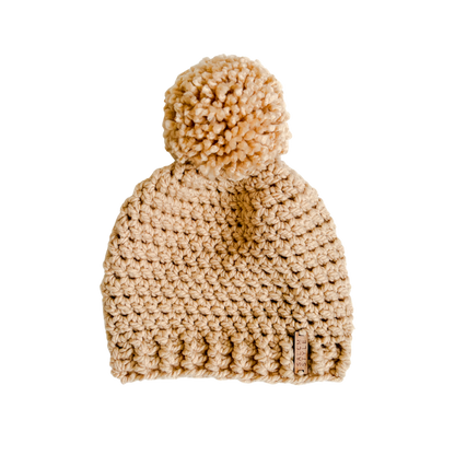 The Winter Island Pom Pom Hat in Latte