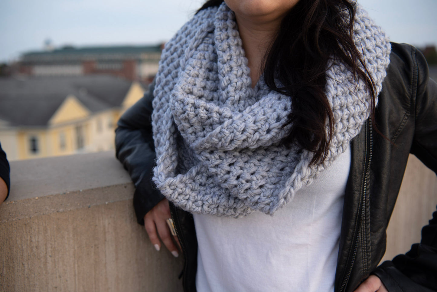 The Essex Infinity Scarf in Light Gray