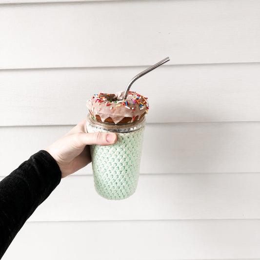 Mint Green Iced Coffee Cup Cozy