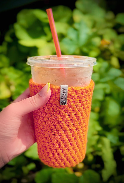 Orange Iced Coffee Cup Cozy