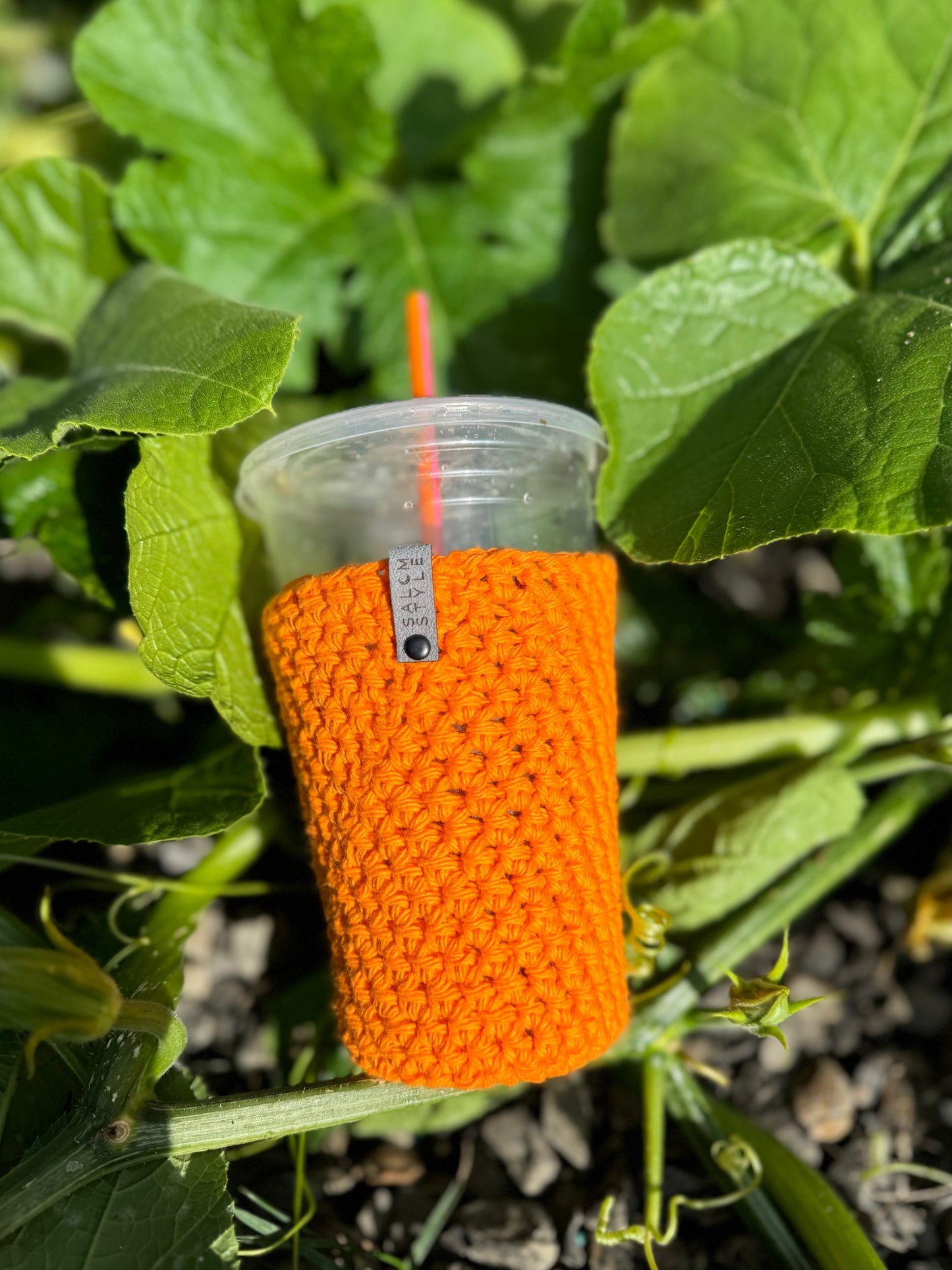 Orange Iced Coffee Cup Cozy