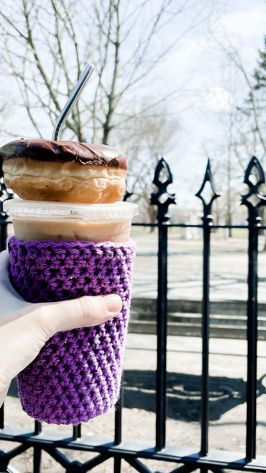 Purple Iced Coffee Cup Cozy