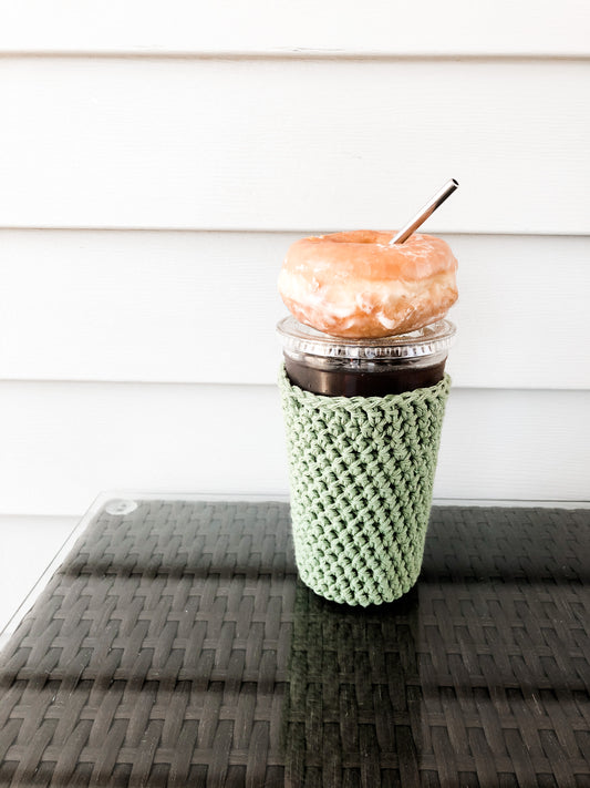 Sage Green Iced Coffee Cup Cozy