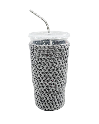 Gray Iced Coffee Cup Cozy
