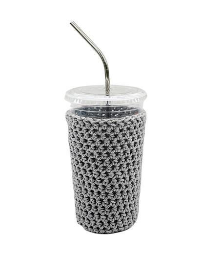 Gray Iced Coffee Cup Cozy
