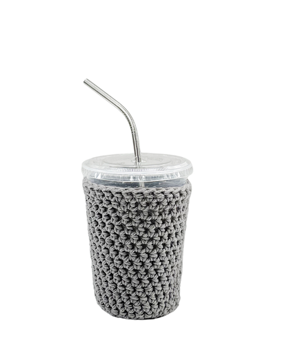 Gray Iced Coffee Cup Cozy