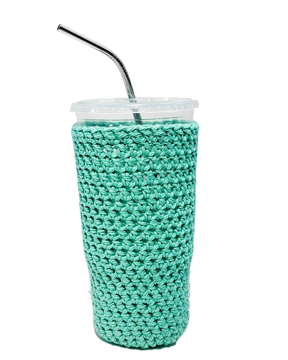 Jade Green Iced Coffee Cup Cozy