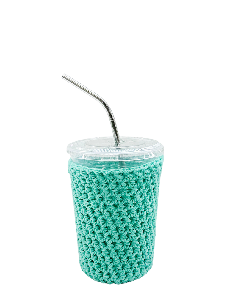 Jade Green Iced Coffee Cup Cozy