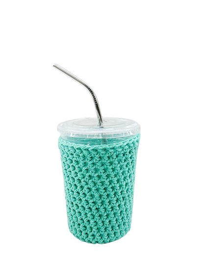 Jade Green Iced Coffee Cup Cozy