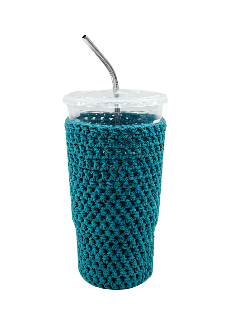 Teal Iced Coffee Cup Cozy