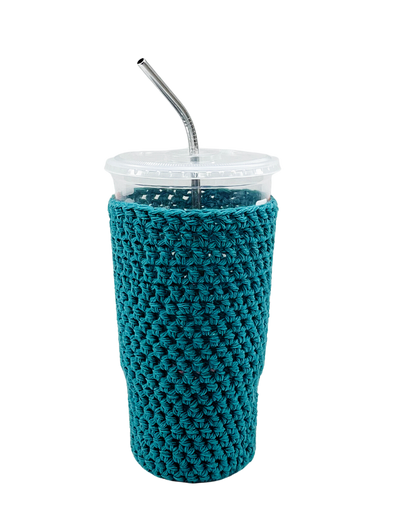 Teal Iced Coffee Cup Cozy