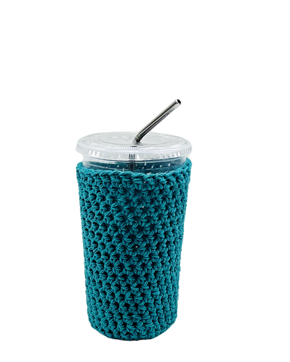 Teal Iced Coffee Cup Cozy