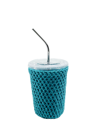 Teal Iced Coffee Cup Cozy